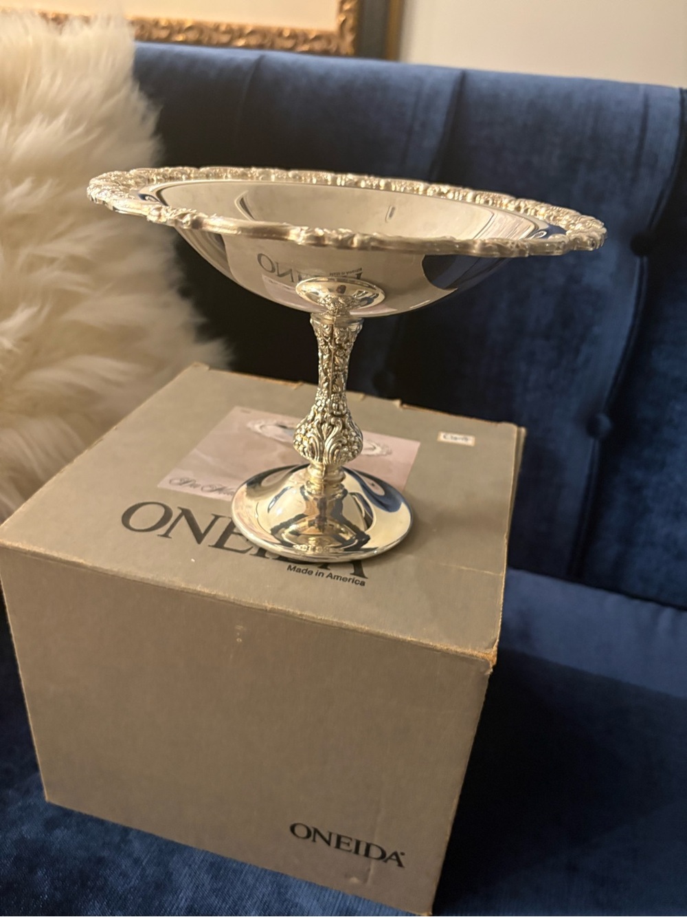 Oneida Silver Ornate Pedestal Compote